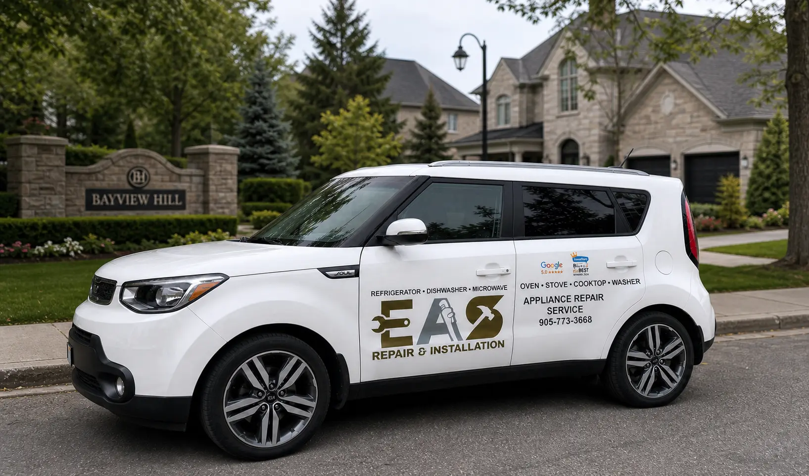 Appliance repair service vehicle in Richmond Hill