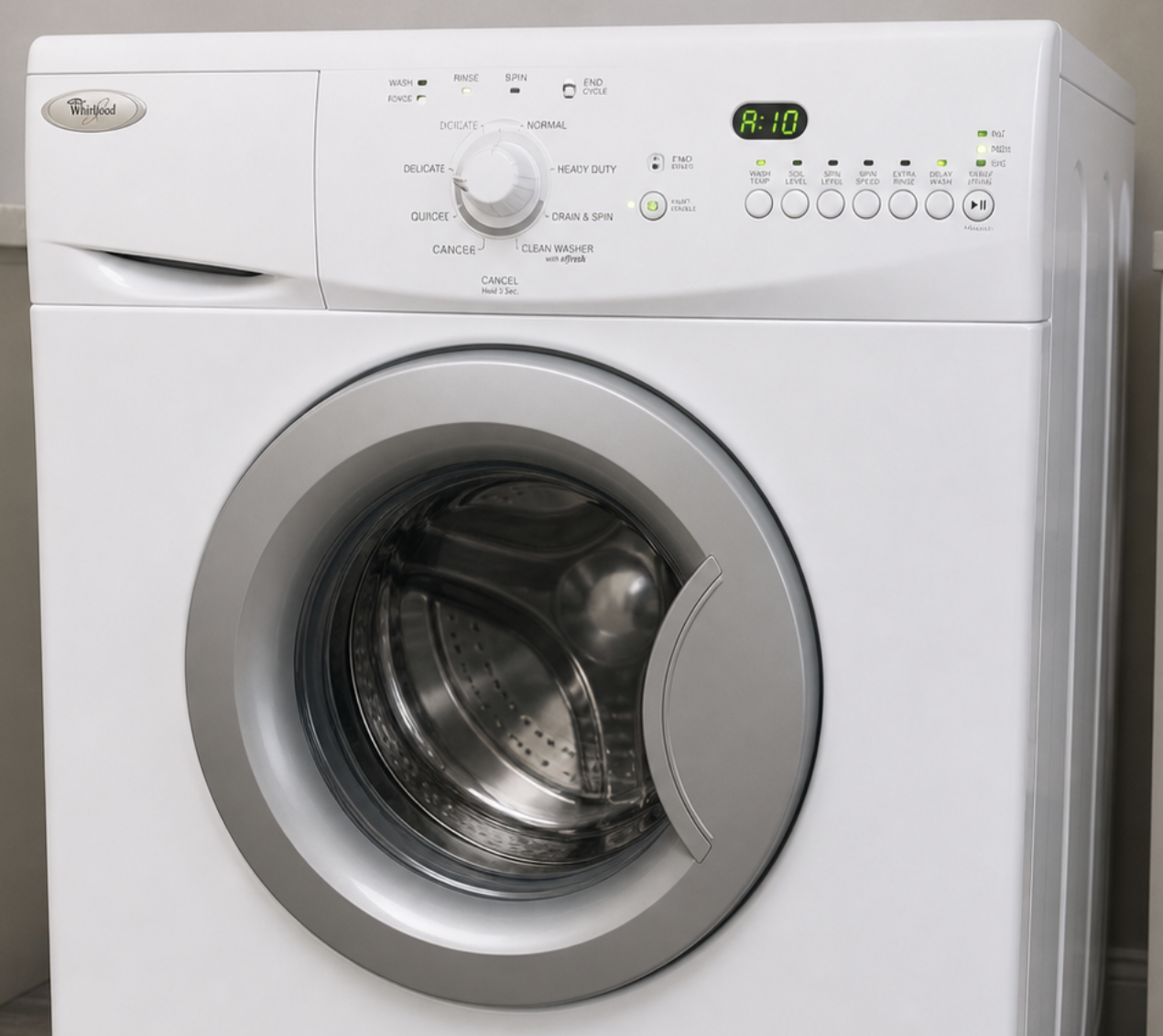 Whirlpool WFC7500VW A10 error code on display